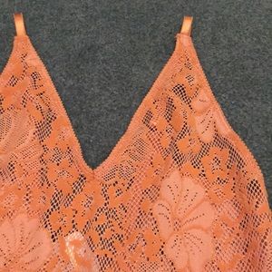 Free People Orange Lace Bodysuit